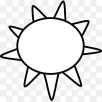 轮廓剪贴画.太阳素描