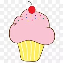 蛋糕生日蛋糕糖霜巧克力蛋糕剪贴画粉红纸杯蛋糕剪贴画