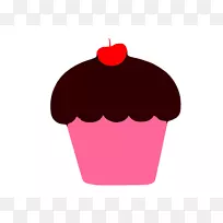 纸杯蛋糕松饼糖霜卡通片艺术-粉红纸杯蛋糕剪贴画