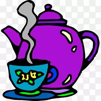 茶壶咖啡茶杯夹艺术茶壶剪贴画