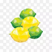 黄色水果柠檬花叶变形