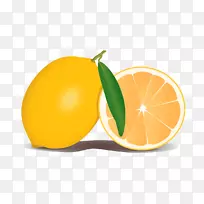 甜柠檬朗格普尔水果剪贴画.无花果涂柠檬黄