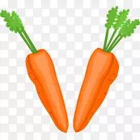 蔬菜水果胡萝卜食品剪贴画胡萝卜根茎