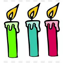 生日蛋糕蜡烛夹艺术-卡通蜡烛剪贴画