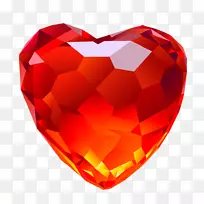红色钻石心夹艺术.红色心形钻石