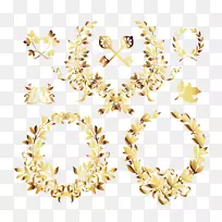黄色珠宝首饰字体-金色图案