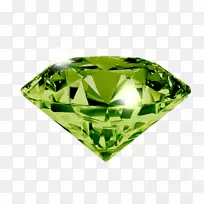 钻石透明宝石珠宝.绿色锥形钻石