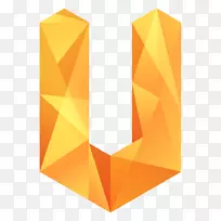 几何折纸字母v-创造性黄色钻石折纸几何拼接字母v