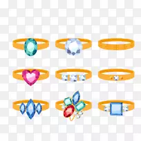 宝石戒指图.各种类型的钻石戒指
