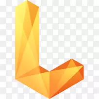 纸黄色折纸字母-创造性黄色钻石折纸几何缝纫字母l
