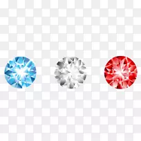 宝石钻石红白亮三色钻石宝石