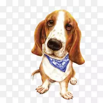 彩色铅笔画插图-彩色导盲犬