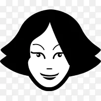 女子笑脸剪贴画