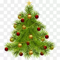 圣诞树装饰剪贴画绿色圣诞树