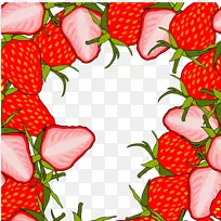 草莓艾德马西卡土坯插画艺术.红草莓边缘