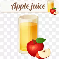 冰沙苹果汁苹果卡通和苹果汁