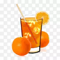 橙汁哈维沃班格橙汁非酒精饮料一杯冰橙汁