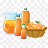 橙汁剪辑艺术.橘子里有竹子的新鲜果汁