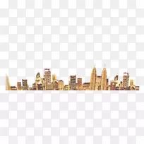 电脑图标剪影-城市建筑