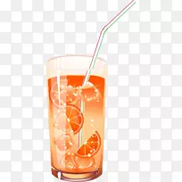 橙汁鸡尾酒啤酒橙汁饮料卡通柠檬汁