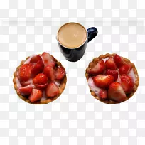 咖啡汁草莓派馅饼草莓蛋糕