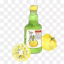 柠檬汁柠檬饮料柑橘朱诺食品手绘果汁