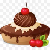 樱桃派巧克力蛋糕烘焙纸杯蛋糕美味巧克力樱桃派