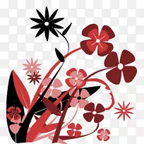 花卉红色剪贴画-花载体PNG
