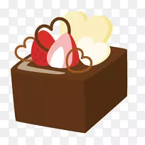 茶巧克力蛋糕草莓奶油蛋糕剪贴画巧克力蛋糕