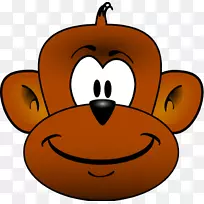 黑猩猩狒狒灵长类猴子剪贴画卡通猴子剪贴画