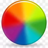 彩色车轮电脑图标剪贴画彩色圆剪贴画