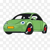 大众甲壳虫汽车大众集团-可爱的绿色卡通汽车载体