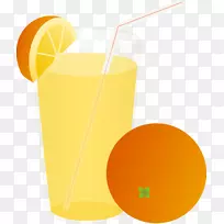 橙汁苹果汁冰茶夹艺术橙汁剪贴画