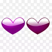 紫心剪贴画-粉红心图