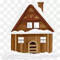 冬季剪贴画-冬季住宅剪贴画