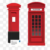 大本钟伦敦眼电脑图标-结合电话亭和邮箱
