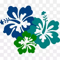 夏威夷毛伊岛插花艺术-绿色花卉剪贴画
