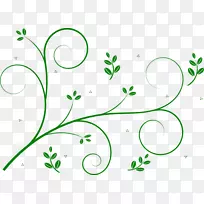 花卉设计绘画插花艺术.绿色花卉剪贴画