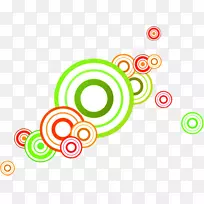 圆形同心圆剪贴画红色绿色装饰圈