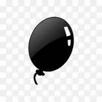 小黑猪电脑图标气球剪辑艺术黑色气球剪贴画