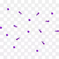 紫花瓣角图案-三角形，圆形，三维浮动，紫色。