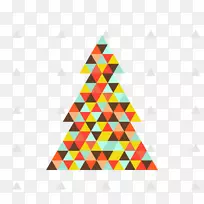 圣诞树-彩色三角格子圣诞树材料