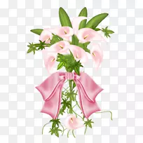 百合花-百合花电脑图标剪辑艺术-粉红色马蹄莲百合