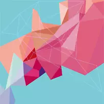 三角抽象艺术-有趣的彩色几何三角形菱形图案图像