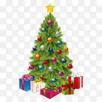 圣诞老人圣诞树装饰剪贴画圣诞树装饰
