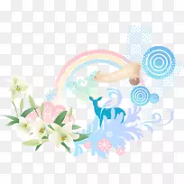 花卉下载剪辑艺术-手绘百合