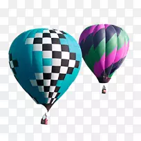 桌面壁纸降落伞移动电话.两个飞行热气球
