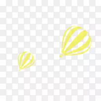 标志黄色字体-浮动黄色热气球