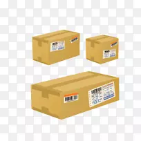 纸板箱包裹标签黄色快件箱