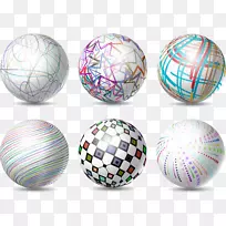 球体摄影免版画插图手绘3D球